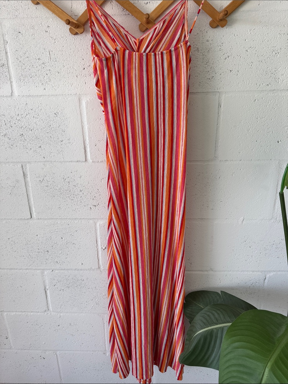 Striped Twist-Front Maxi Dress in Red & Pink - Picture 5 of 5